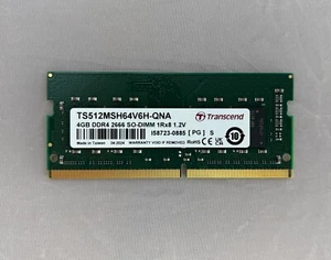 Transcend 4GB 1Rx8 PC4-19200 DDR4-2400 Laptop Memory P/N: TS512MSH64V4H Tested - Picture 1 of 2