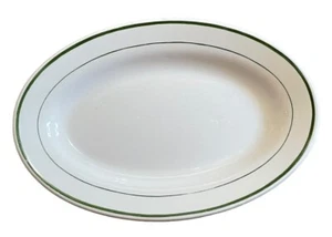 Buffalo China Oval Plate Restaurant Ware Green Stripe 10X7” - Picture 1 of 6