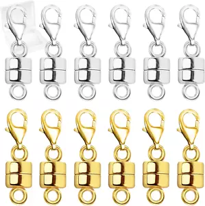Magnetic Necklace Clasp with Lobster Clasp,14K Gold and Silver Magnetic Jewelry  - Picture 1 of 12