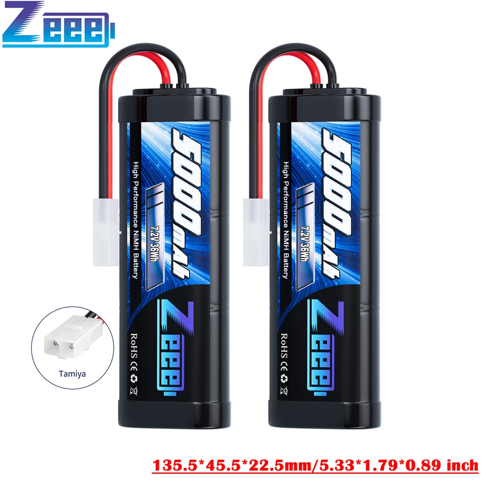 2X Zeee 7,2V Nimh Akku Batterie 5000mAh mit Tamiya Stecker Wiederaufladbar Akku - Bild 1 von 4