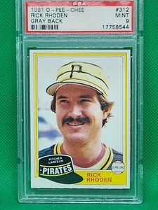 ⚾1981 O-Pee-Chee OPC #312 RICK RHODEN⚾ RARE Gray Back ~ PSA 9 MINT ~ NONE Higher - Picture 1 of 2