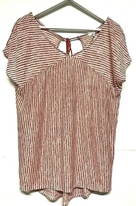 Pleione Damenbluse orange/weiß gestreift Größe S. Hergestellt in den USA. Neu mit Etikett (59 $) - Bild 1 von 12