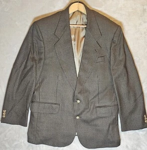 Oscar de la Renta Hombres Blazer 40S Marrón Pata de Gallo Chaqueta de Lana - Imagen 1 de 11