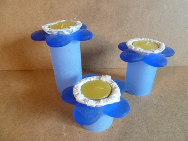 teelichthalter 3er set glas unbenutzt verschiedene höhen - Bild 1 von 1