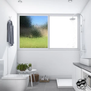 Privacy Stained Small Glass Frosted Film Home Window Tint Self Static - Big Cut - Picture 1 of 5