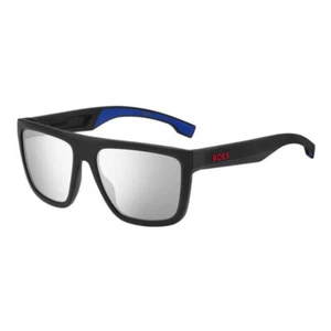 HUGO BOSS 1451/S 0VK/DC Matte Black/Blue/Silver Mirror 59-18-145 Sunglasses N... - Picture 1 of 2