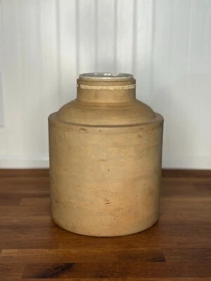 Antigua jarra líquida de agua de gres primitivo vintage cerámica bronceada antigua rara Foto 1 de 4