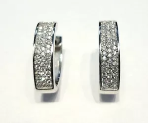 Brand New Sterling Silver/CZ Pave' Huggie Earrings - Picture 1 of 3