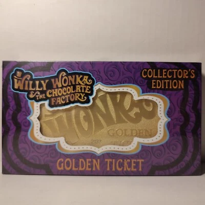 Figura de lingote de metal réplica boleto dorado de fábrica de chocolate Willy Wonka Foto 1 de 4