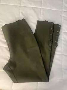 INC International Concepts Women’s Ponte Lace Up Skinny Pants Costa Green Sz L - Picture 1 of 6