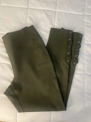 Calça skinny feminina INC International Concepts ponte com cadarço verde costa tamanho G - Imagem 1 de 4