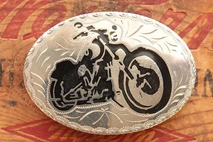 Vintage Hand Made Motorcycle Bikers Western Belt Buckle - Picture 1 of 3