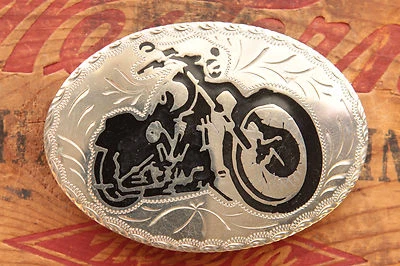 Hebilla de cinturón Western vintage hecha a mano para motociclistas Foto 1 de 3