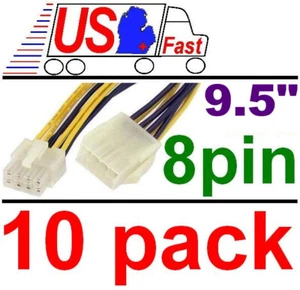 Lot10 9.5" LONG EPS12V 8pin Server Power Supply Extension Male~Female Cable/Cord - Picture 1 of 1
