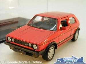 VOLKSWAGEN VW GOLF MK1 GTI MODEL CAR 1:38 SIZE RED + DISPLAY CASE OPENING DOOR T - Picture 1 of 5