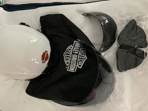 Harley Davidson White Helmet Sun Shield Visors Dust Bag Manual - Picture 1 of 10
