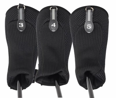 PACIFIC GOLF CLUBS NEW NIB HYBRID THICK BLACK HEADCOVERS 3 4 5 SET FIT ADAMS GOLF CLUBS HEAD COVERS