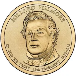 Pristine Uncirculated 2010 Millard Fillmore Presidental Dollar Coin - Picture 1 of 2