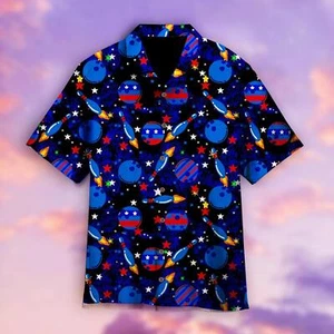 Cosmic Galaxy Bowling Hawaiian Shirt For Men & Women - Picture 1 of 2