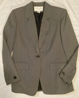 Jones 纽约西装外套夹克黑色图案领办公室职业工作 12 — 第 1/3 张图片