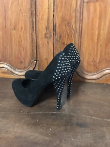 Kelsi Dagger Kacey schwarze Lthr Nieten Pumps Absatz Schuhe Anthropologie Damen 9,5 - Bild 1 von 9