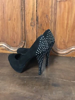 Kelsi Dagger Kacey Black Lthr Studded Pumps Heel Shoes Anthropologie Women’s 9.5 - Image 1 of 4