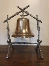Antique Silver plated suspended table Bell faux wood bark - no beater 19th C