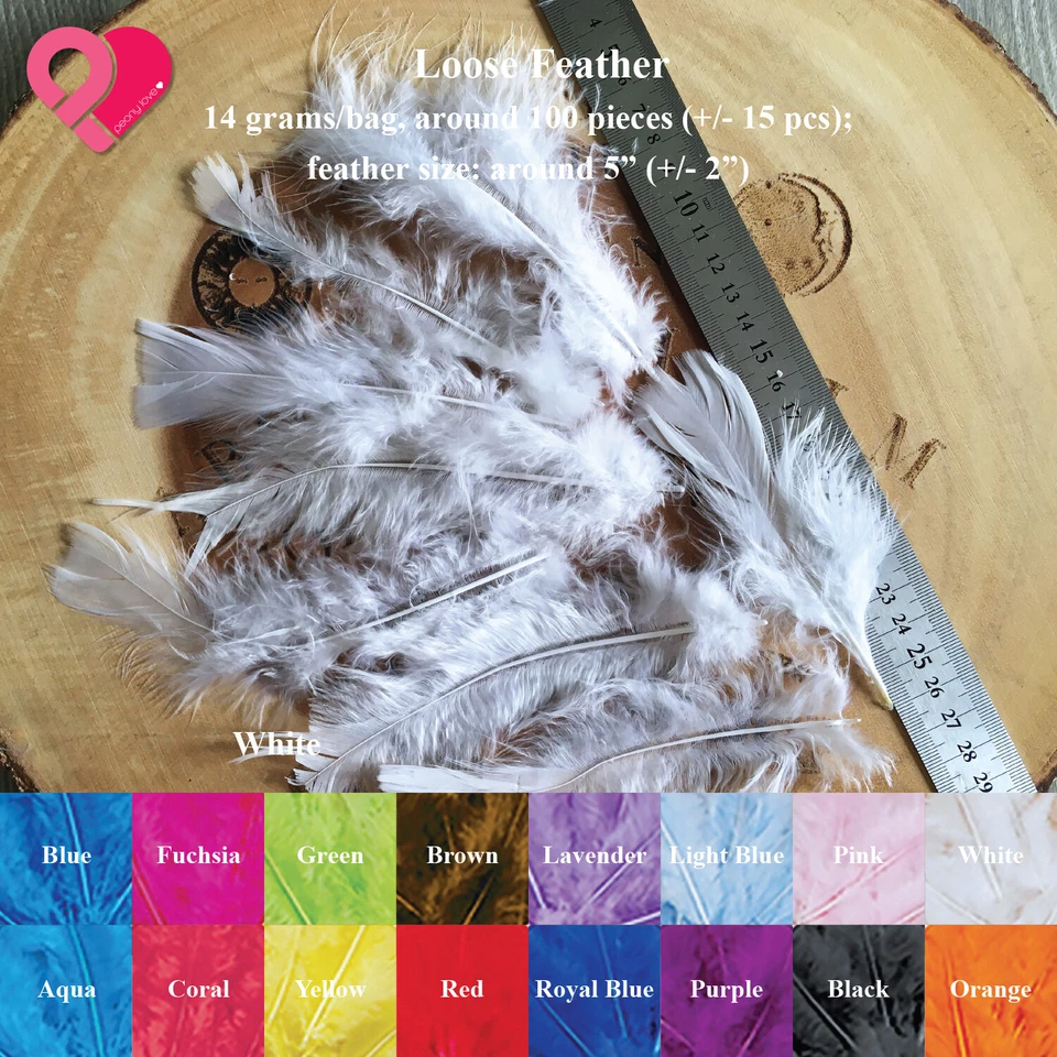 100 5" Goose Satinettes Loose Feather DIY Balloon Craft Wedding Party Angel Bulk - Image 1 of 4