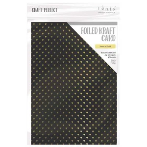 Craft Perfect - Foiled Kraft Card - Heart of Gold - A4 - 280gsm- 9352e - Picture 1 of 3