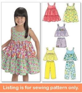 SEWING PATTERN - Sew Girls Clothing Clothes - Dress Pants Shorts Tank Top - 6017 - Picture 1 of 3