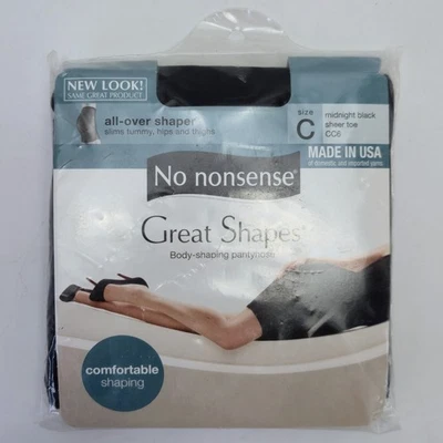 Pantimedias No Nonsense Great Shapes - Modeladoras para todas partes - Puntera transparente negras - Talla C Foto 1 de 2