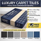 Luxury Carpet Tiles Office Flooring Glue Down Box of 20 = 5m2 pack Wholesale New