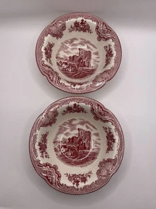 Juego de 2 cuencos de cereal Johnson Brothers Inglaterra Old Britain Castles rosa 6" - Imagen 1 de 22