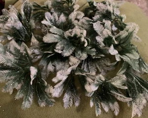 20 Vintage 60er Kunststoff mattierte Blattsträuße Silber Glitzer Weihnachten 🎄 - Bild 1 von 4