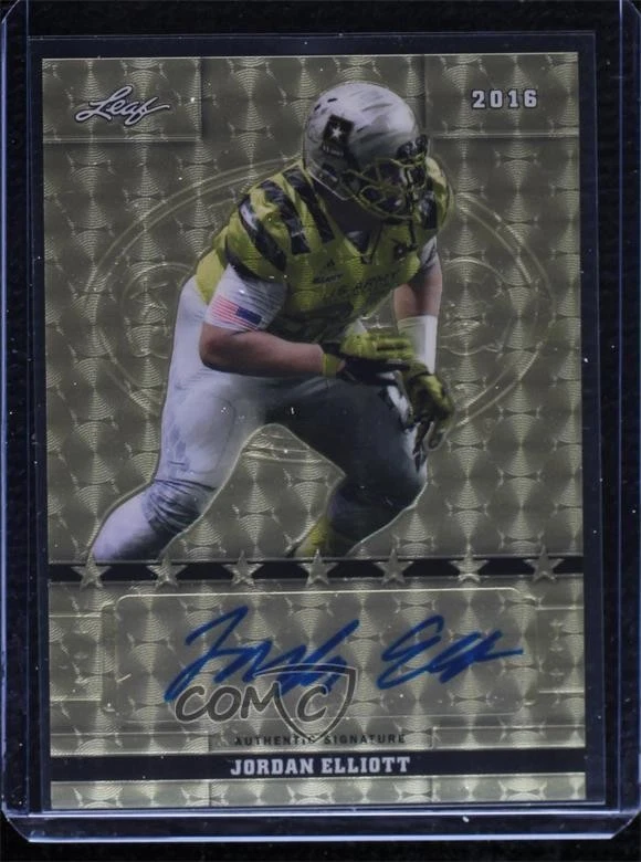 2016 Leaf US Army All-American Bowl Metal 1/1 Jordan Elliott #58 Auto - Image 1 of 2