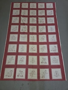 Tela estilo bordado Redwork textiles Marcus Brothers 45" x 70" guardería - Imagen 1 de 4