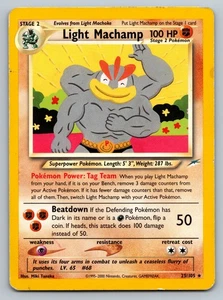 Pokémon TCG Light Machamp Neo Destiny Card 25/105 Unlimited Rare DAMAGED CREASES - Picture 1 of 7