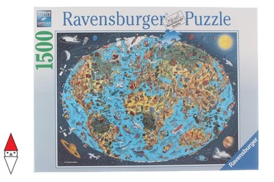 PUZZLE OGGETTI RAVENSBURGER CARTE GEOGRAFICHE TERRA COLORATA 1500 PZ - Immagine 1 di 2