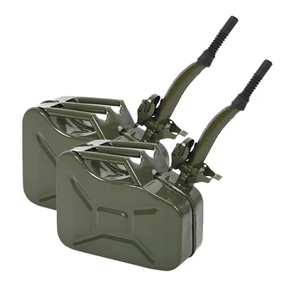 2x 10 Liter Metallkanister Metall Benzinkanister Kraftstoffkanister 10L Ausgieße - Bild 1 von 4