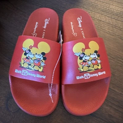 Talla 7 Para Mujer - Sandalia Eléctrica Roja Coach x Disney Mickey Minnie Logo NUEVO Foto 1 de 4
