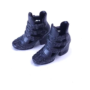 Barbie Accesorio Negro Bota Estilo Tiras Zapatos - Imagen 1 de 5