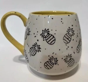 Meritage Speckled Pineapple Kaffeebecher Tasse Beige und Gelb Teetasse, 20oz EUC - Bild 1 von 4