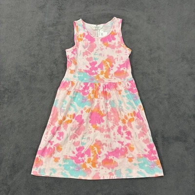 H & M Tie Dye Dress Pink Orange Sleeveless Summer Casual Kids Girls Size 8/10 - Image 1 of 4