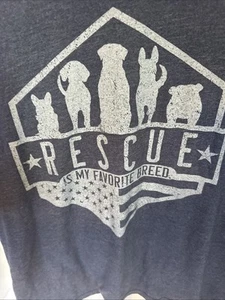 dog rescue t shirt Rescue Is My Favorite Breed Large Unisex - Picture 1 of 4