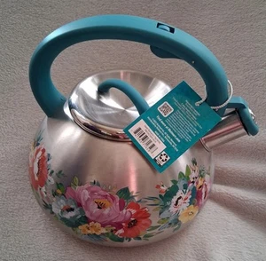 NEW The Pioneer Woman Sweet Romance Stainless Steel Whistling Tea Kettle - Bild 1 von 8