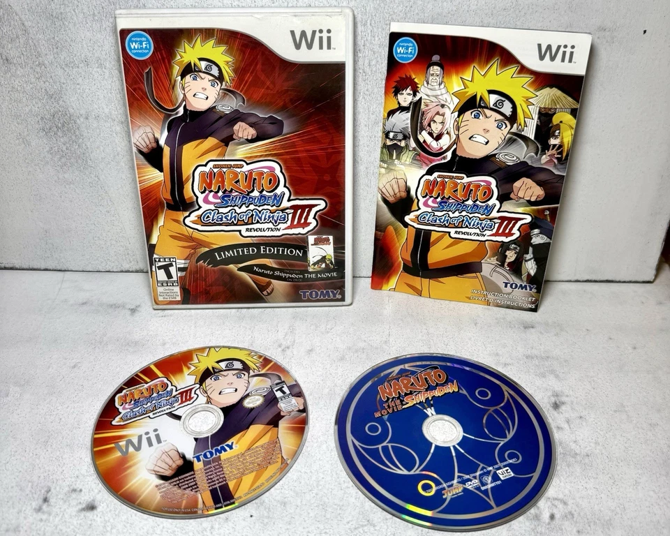 Naruto Shippuden: Clash of Ninja Revolution 3 (Nintendo Wii, 2009) w/Movie DVD - Image 1 of 4