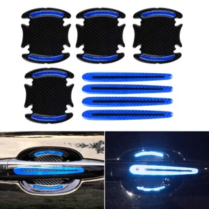 8x Reflective Car Door Handle Protective Film Sticker Warning Decal Strip Safety - Picture 1 of 9