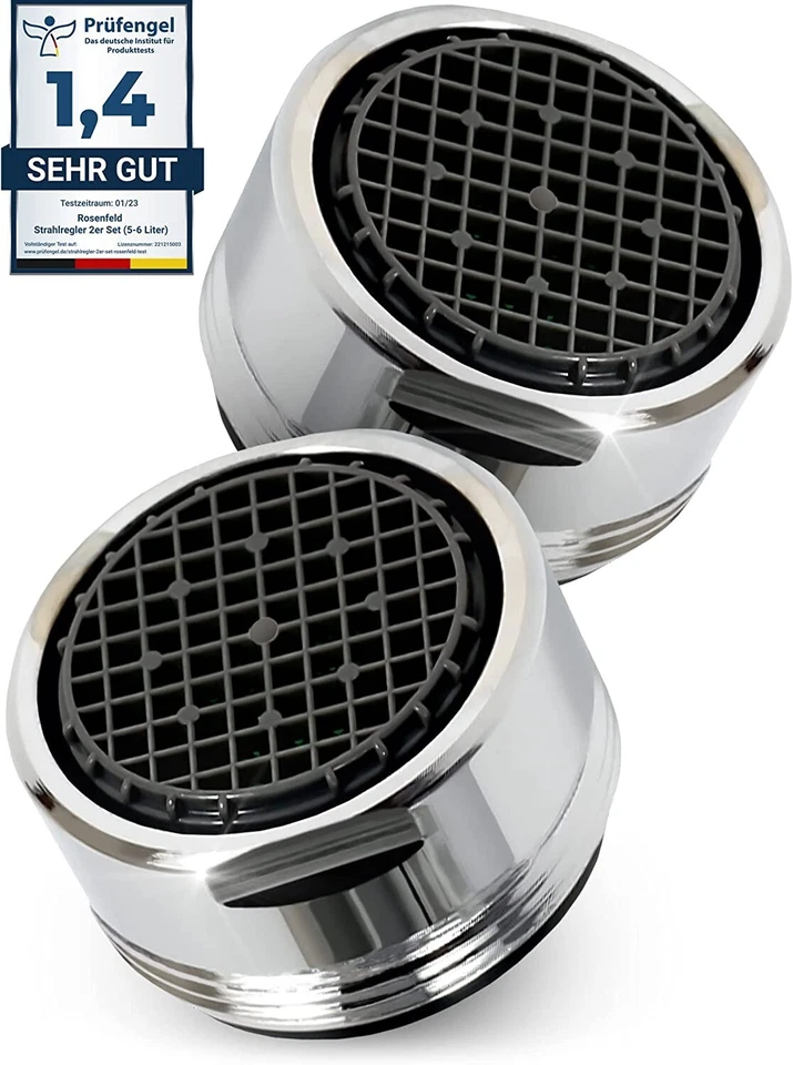 Strahlregler 2 Stk.  M24 Wasserhahn Wassersparer Perlator Anti Kalk Sieb Aufsatz - Bild 1 von 4