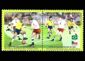 World Cup of Soccer Brasil 1962 足球 zúqiú Mi 4095-96  Tcheca Brazil 2013 MINT - Picture 1 of 3