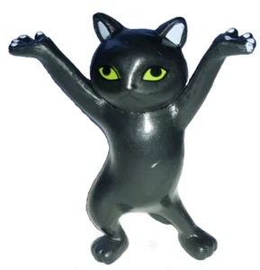 Dancing Cat Wireless Headphone Earbud Pen Stand Toy 5+ Black Burmese 2"x2"x0.75" - Picture 1 of 7